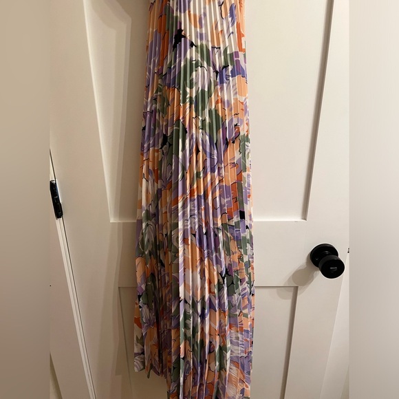 Astr Pink and Blue Smocked Tiered Midi Sundress - Picture 3 of 5